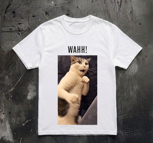 WAHH Cat Meme Funny Cat Shirt, Viral Cat Tee, Funny Internet Meme Gift, Cat Lover Shirt, Weird Cat Shirt, Funny Gift for Her
